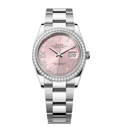 Rolex Datejust 36 New 2025 Pink Roman Diamond Dial Stainless Steel Diamond Bezel Oyster Bracelet
