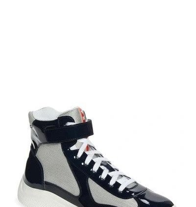 Prada Americas Cup Hightop Patent Leather Sneakers Brand New