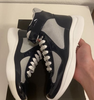 Prada Americas Cup Hightop Patent Leather Sneakers Brand New