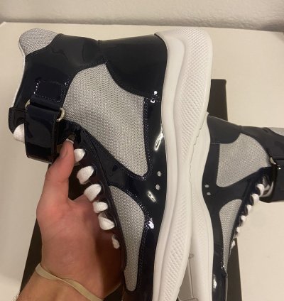 Prada Americas Cup Hightop Patent Leather Sneakers Brand New
