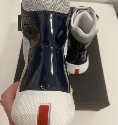 Prada Americas Cup Hightop Patent Leather Sneakers Brand New