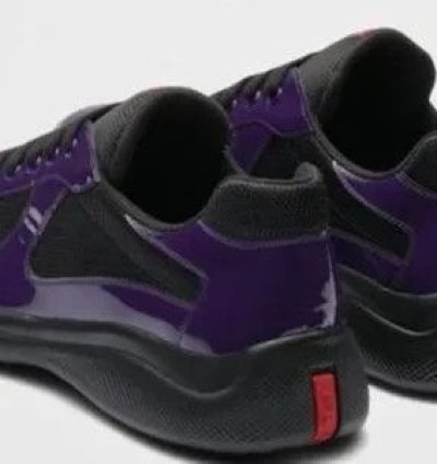 Prada Americas Cup Low-top Patent Leather Sneakers - 10