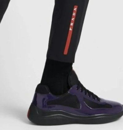 Prada Americas Cup Low-top Patent Leather Sneakers - 10