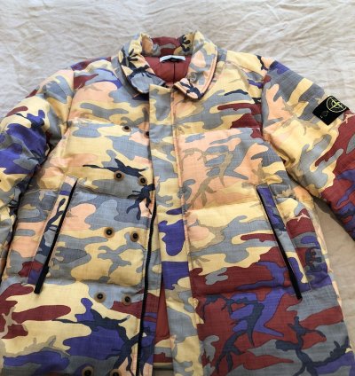 Stone Island Heritage Camo Ripstop Nylon Down Jacket Large