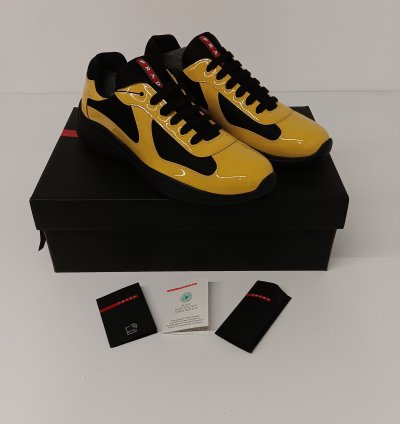 Prada Americas Cup Low-top Patent Leather Sneakers - 11 5