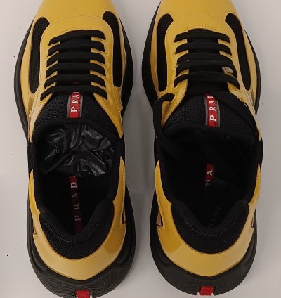 Prada Americas Cup Low-top Patent Leather Sneakers - 11 5