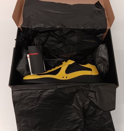 Prada Americas Cup Low-top Patent Leather Sneakers - 11 5