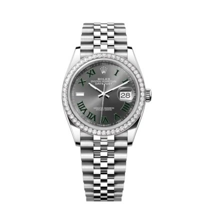 Rolex Datejust 36 New 2025 Wimbledon Dial Stainless Steel Diamond Bezel Jubilee Bracelet