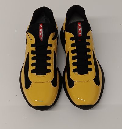 Prada Americas Cup Low-top Patent Leather Sneakers - 11 5