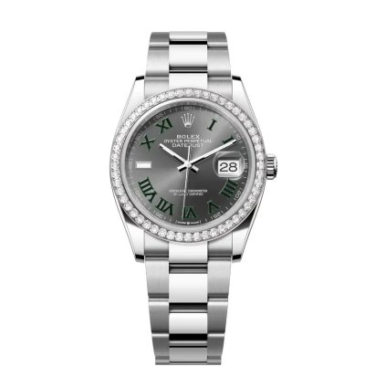 Rolex Datejust 36 New 2025 Wimbledon Dial Stainless Steel Diamond Bezel Oyster Bracelet