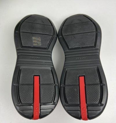 Prada Americas Cup Red Tab Low-top Leather Sneakers