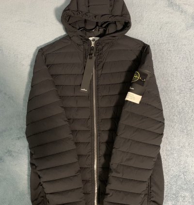 Stone Island Hooded Down Jacket Black