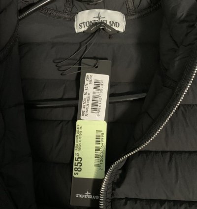 Stone Island Hooded Down Jacket Black