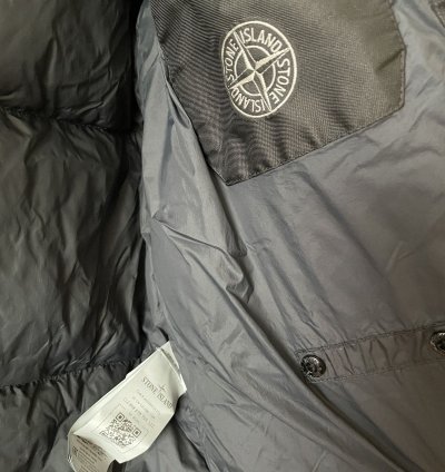 Stone Island Hooded Down Jacket Black