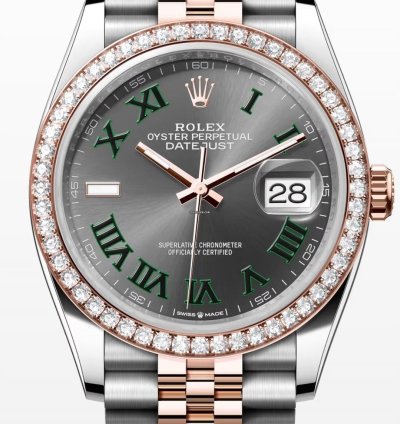 Rolex Datejust 36 Oyster 36mm Oystersteel Everose Gold And Diamonds 2024 Warranty 126281rbr