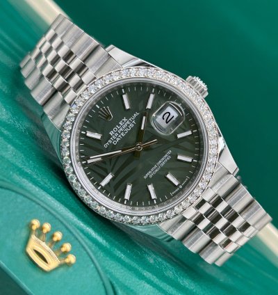 Rolex Datejust 36 Palm Dial - Diamonds Bezel - Ref 126284rbr - New 2023