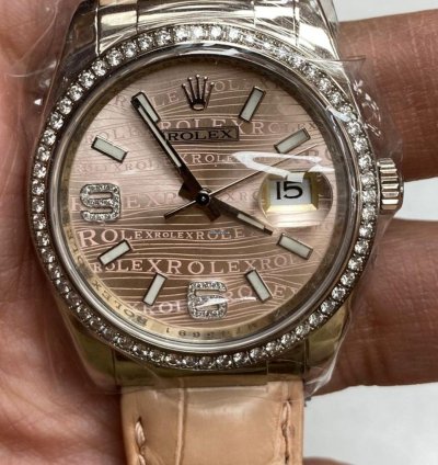 Rolex Datejust 36 Pink Rolex Motif Dial New Unworn 2022
