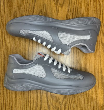 Prada Americas Cup Soft Rubber Sneaker steel Gray