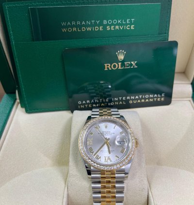 Rolex Datejust 36 Silver Diamond Set Dial Jubilee Bracelet Yellow Gold And Steel 126283rbr