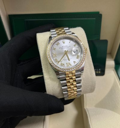 Rolex Datejust 36 Silver Diamond Set Dial Jubilee Bracelet Yellow Gold And Steel 126283rbr