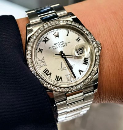Rolex Datejust 36 Silver Vixi Roman Oys