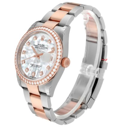 Rolex Datejust 36 Steel Rose Gold Mother Of Pearl Diamond Mens Watch 126281 Unworn
