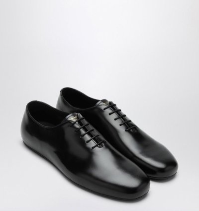 Prada Black Brushed Leather Brogue