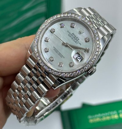 Rolex Datejust 36 White Mother Of Pearl Diamonds Dial