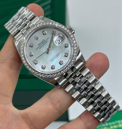 Rolex Datejust 36 White Mother Of Pearl Diamonds Dial