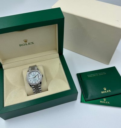 Rolex Datejust 36 White Mother Of Pearl Diamonds Dial