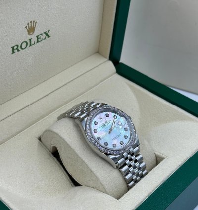 Rolex Datejust 36 White Mother Of Pearl Diamonds Dial