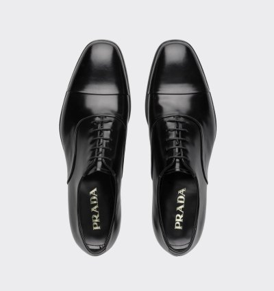 Prada Black Lace Up Captoe Formal Oxford Shoes 8 Us 41 Eu