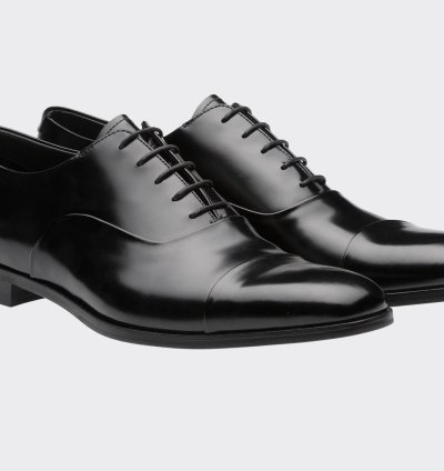 Prada Black Lace Up Captoe Formal Oxford Shoes 8 Us 41 Eu