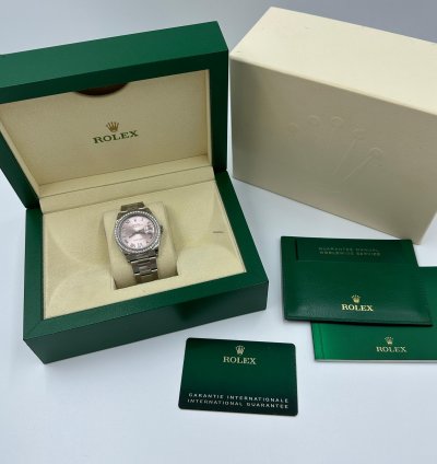 Rolex Datejust 36mm Viix Pink Roman Dial Diamonds Bezel Oyster