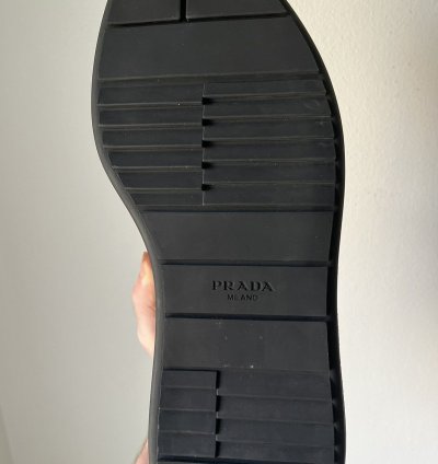 Prada Black Leather Creepers Air Sole Boots