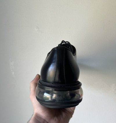 Prada Black Leather Creepers Air Sole Boots