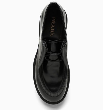 Prada Black Leather Diapason Lace-up