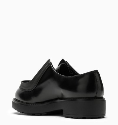 Prada Black Leather Diapason Lace-up