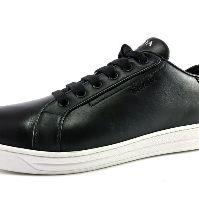 Prada Black Leather Fashion Sneakers Size Eu 41 Us 11