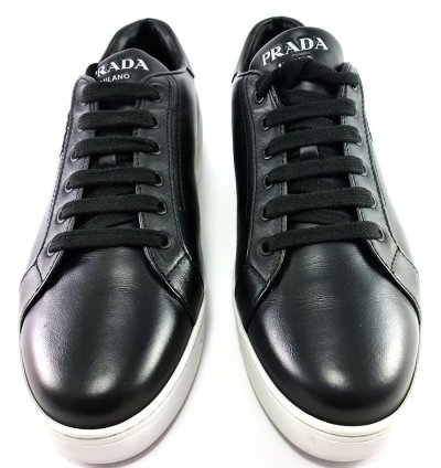 Prada Black Leather Fashion Sneakers Size Eu 41 Us 11