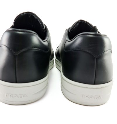 Prada Black Leather Fashion Sneakers Size Eu 41 Us 11