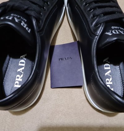 Prada Black Leather Fashion Sneakers Size Eu 41 Us 11