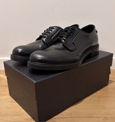 Prada Black Leather Lace-up Shoes