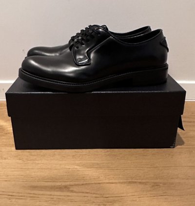 Prada Black Leather Lace-up Shoes