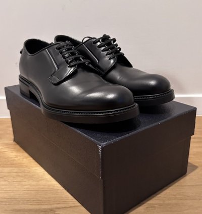 Prada Black Leather Lace-up Shoes