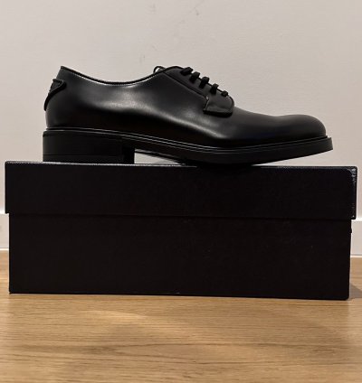 Prada Black Leather Lace-up Shoes