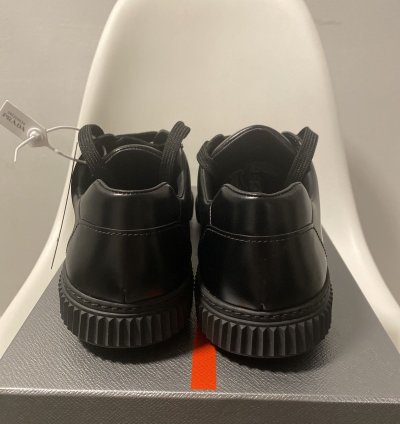 Prada Black Leather Low Top Sneakers