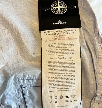 Stone Island Jacket Prototype Research Garment Dyed Dyneema