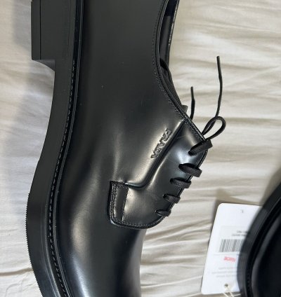 Prada Black Leather Oxfords