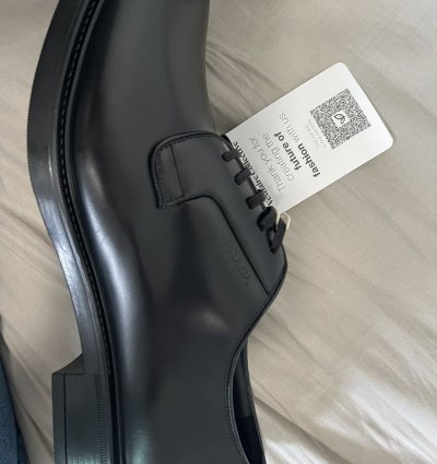 Prada Black Leather Oxfords
